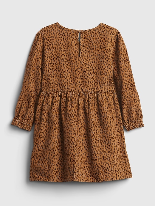 2 of 8 showing, with the color winter ochre brown of product Toddler Corduroy Leopard Dress