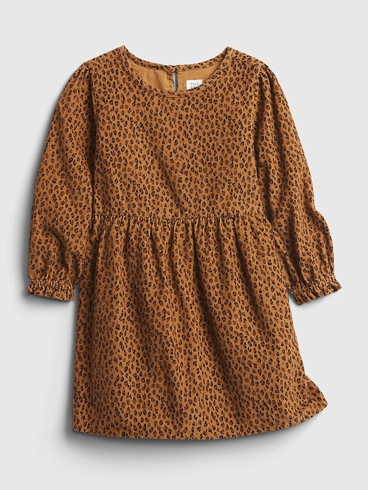 Image number 1 showing, Toddler Corduroy Leopard Dress