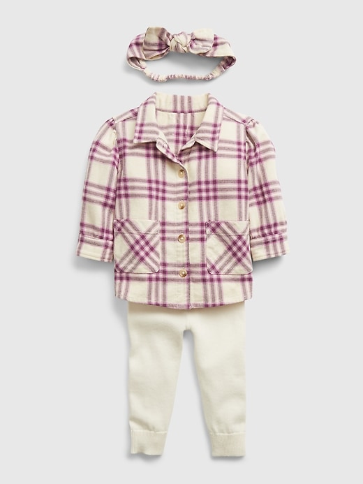 Image number 3 showing, Baby Flannel Outfit Set