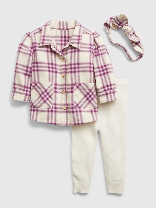 Image number 1 showing, Baby Flannel Outfit Set