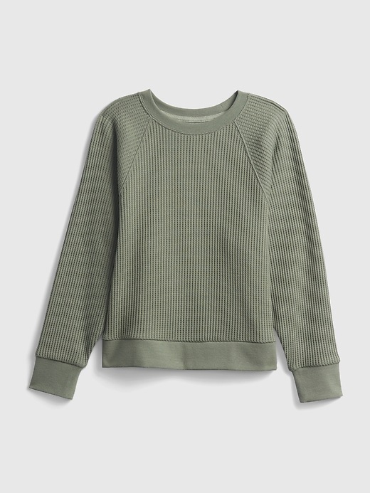 Kids WaffleKnit Crewneck Sweatshirt Gap