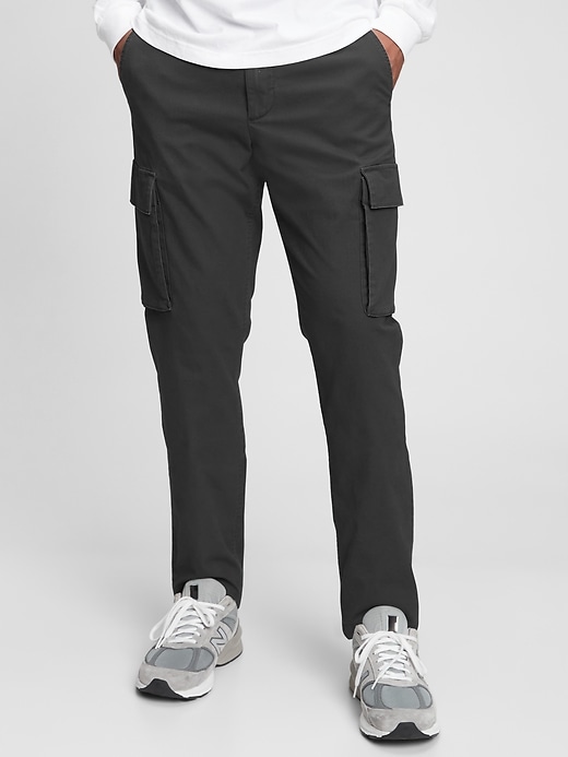 1 of 8 showing, with the color true black of product GapFlex Easy Cargo Pants with E-Waist