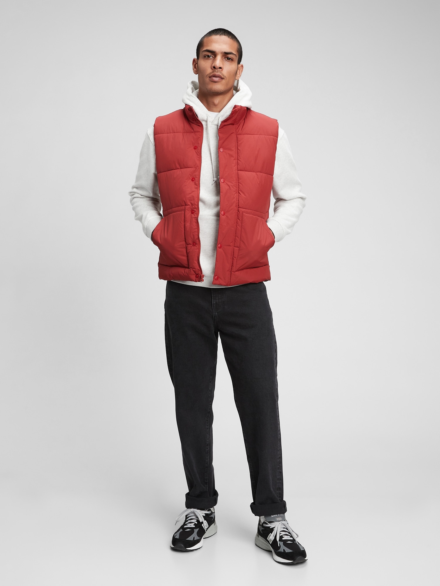 puffer red vest