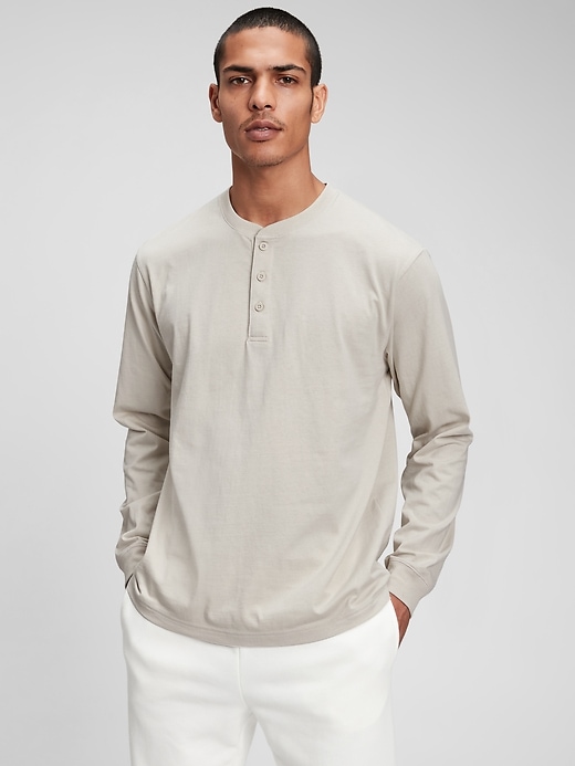 1 of 8 showing, with the color fresh praline beige of product Henley T-Shirt