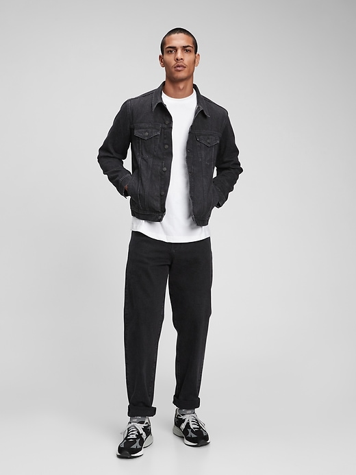 1 of 8 showing, with the color washed black of product Icon Denim Jacket with Washwell