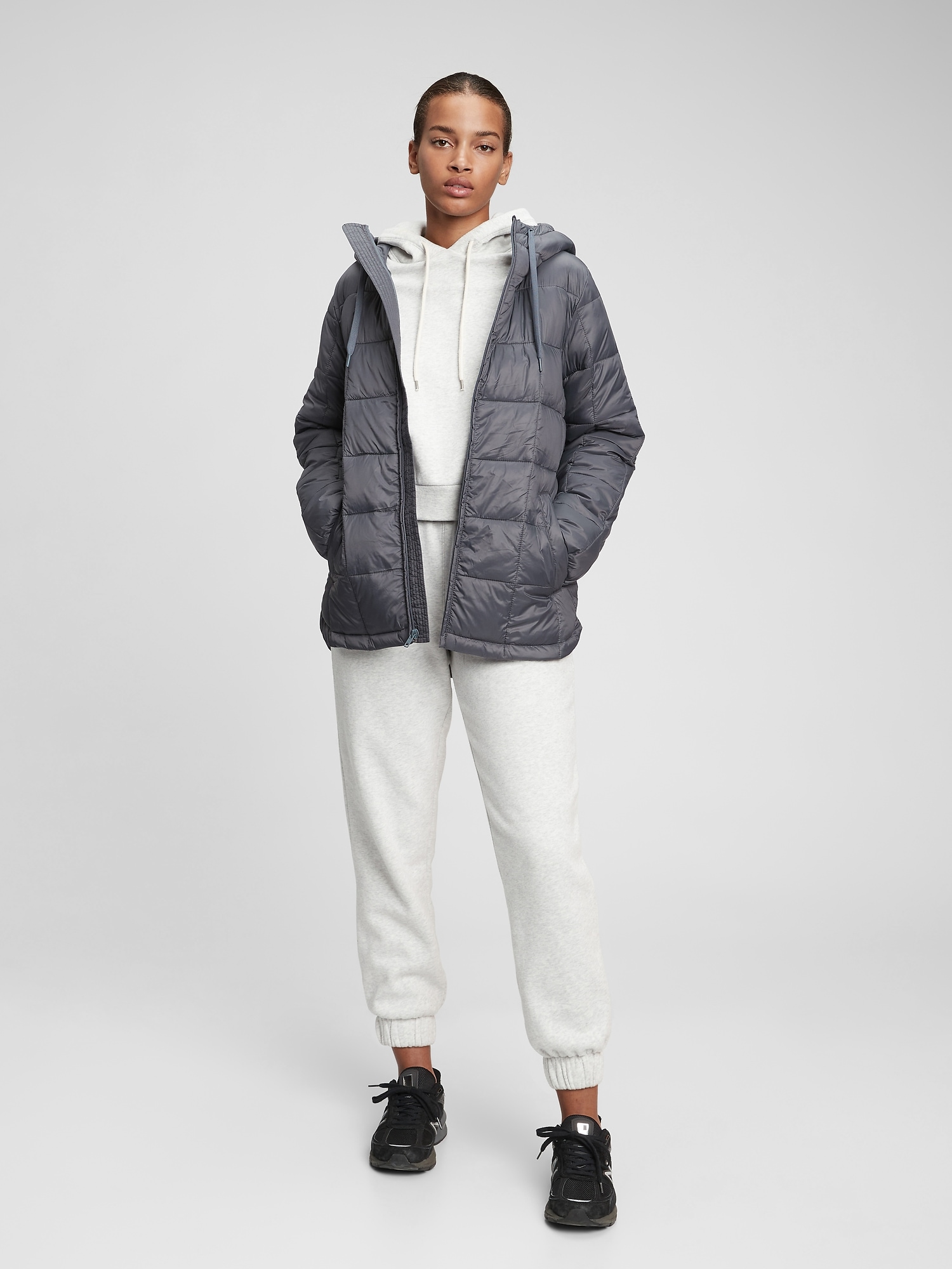 Gap 100% Recycled Nylon Relaxed Lightweight Puffer Jacket