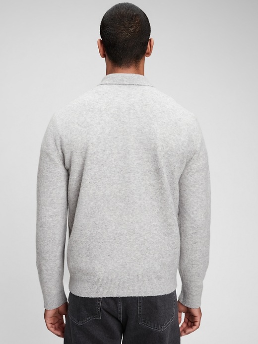 2 of 8 showing, with the color light gray marl of product Recycled Polo Sweater