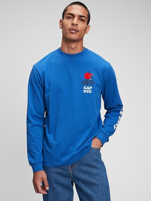 1 of 8 showing, with the color baltic blue of product Gap Logo T-Shirt
