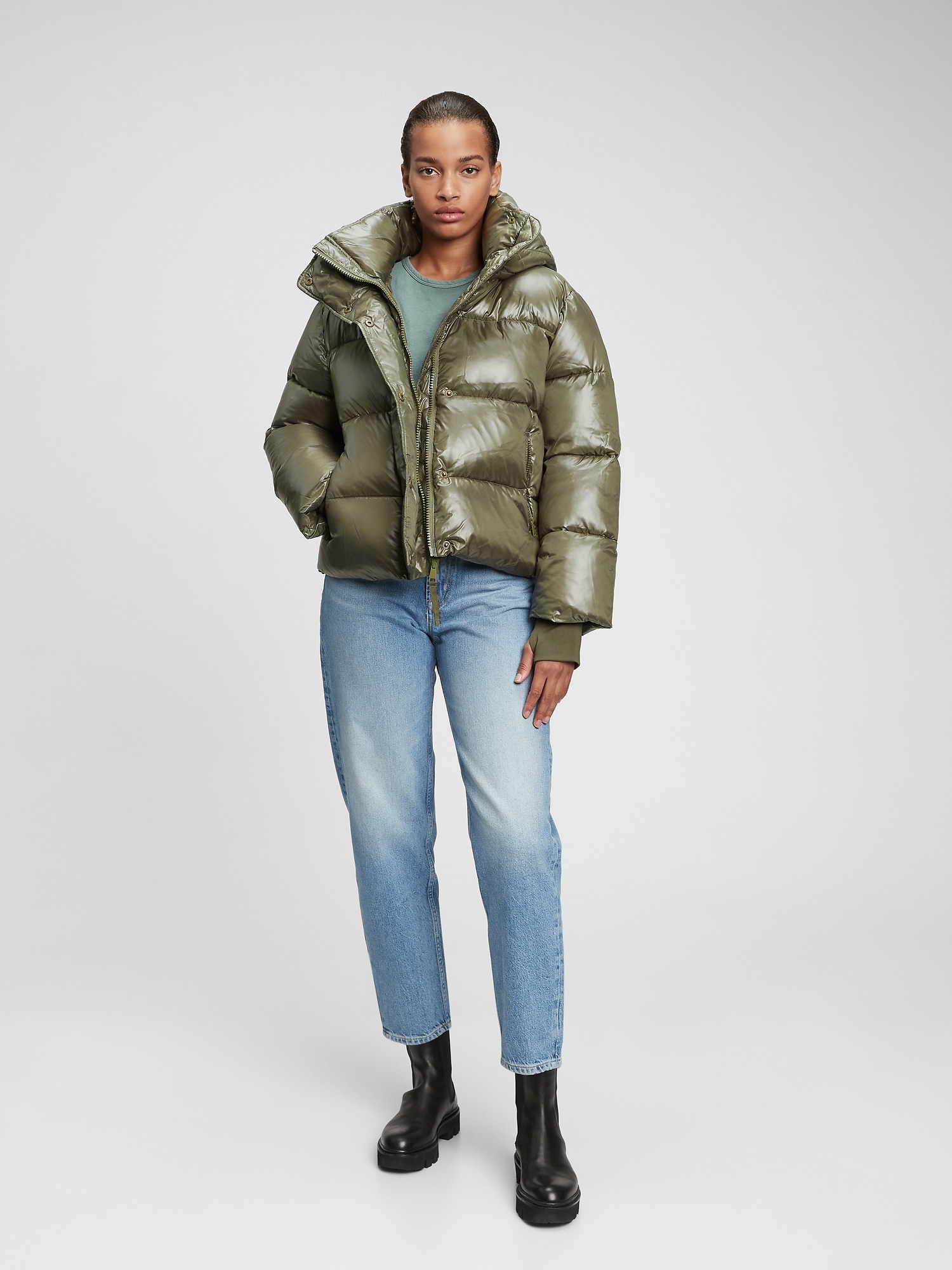 Heavyweight hooded puffer jacket shop