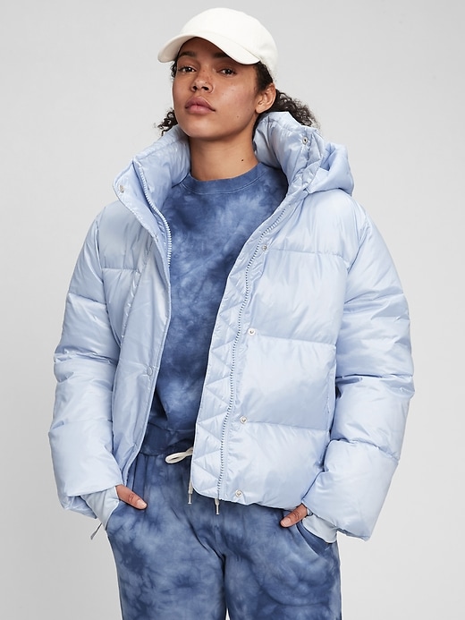 View large product image 1 of 1. 100% Recycled Polyester Relaxed Heavyweight Cropped Puffer Jacket