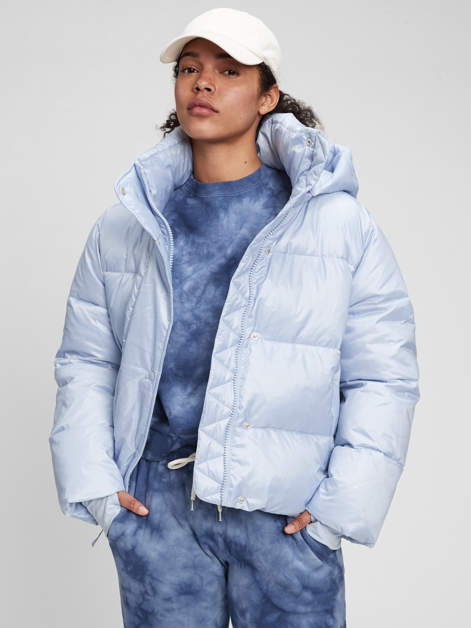 100% Recycled Polyester Relaxed Heavyweight Cropped Puffer Jacket | Gap