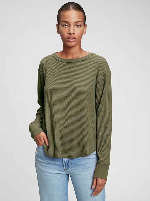 View large product image 1 of 1. Slouchy Waffle-Knit T-Shirt