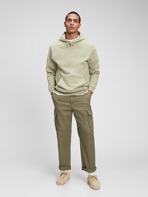 1 of 8 showing, with the color olive green moss of product Relaxed Taper E-Waist Cargo Pants with GapFlex
