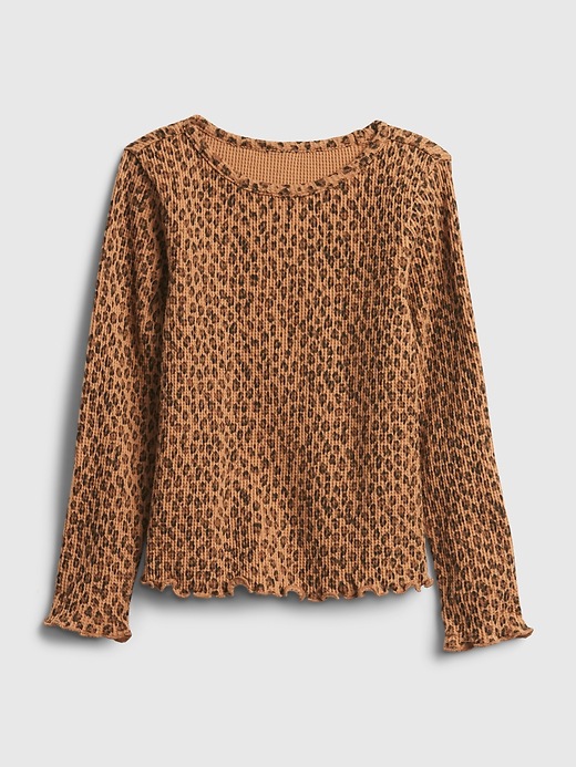 1 of 8 showing, with the color leopard print of product Toddler Waffle-Knit Print T-Shirt