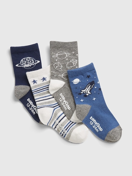 View large product image 1 of 1. Toddler Space Socks (4-Pack)