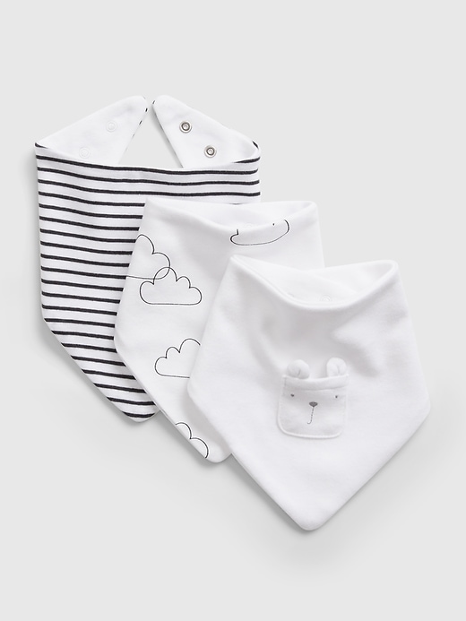 1 of 8 showing, with the color white of product Baby 100% Organic Cotton First Favorite Bib (3-Pack)