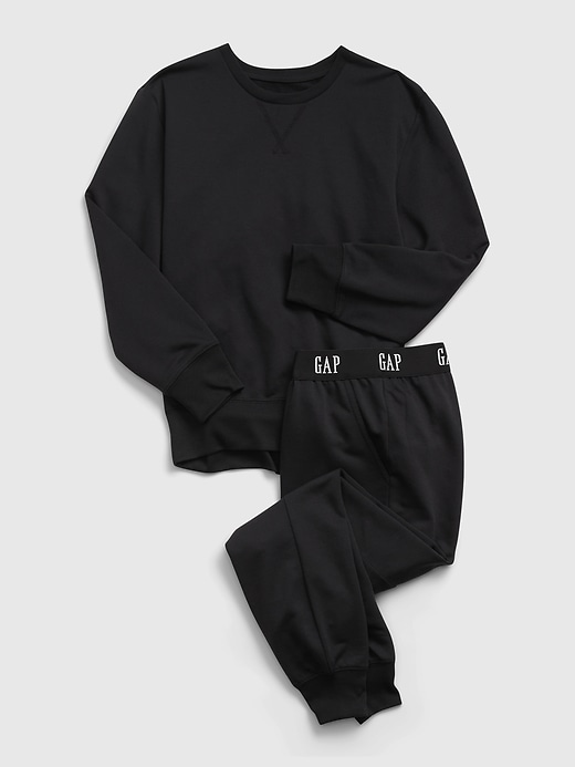 1 of 8 showing, with the color black of product Kids 100% Recycled PJ Set