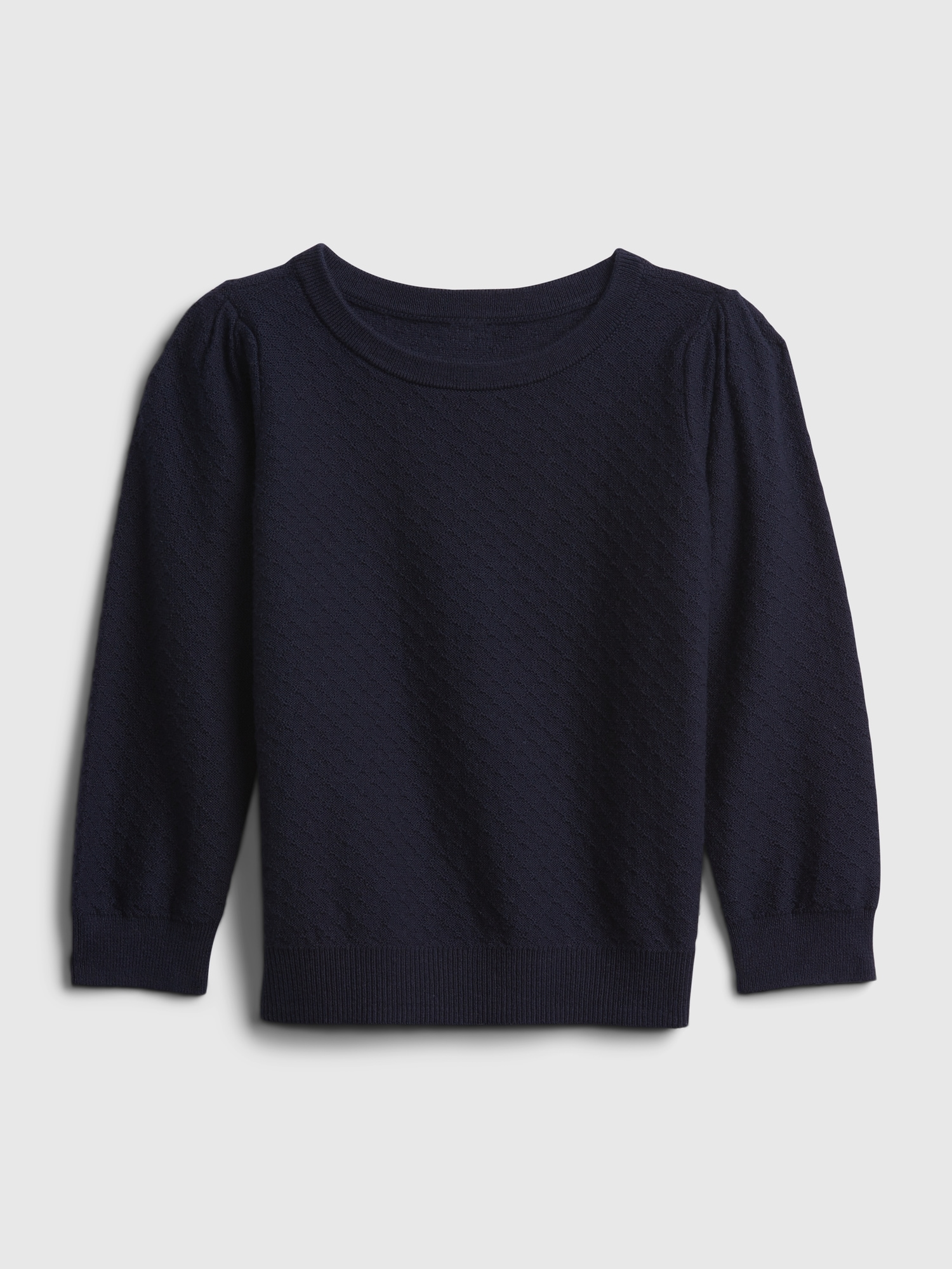 Toddler Pleated Sleeve Crewneck Sweater