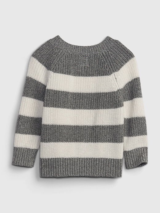 2 of 8 showing, with the color french vanilla white of product Baby Rib Button Sweater