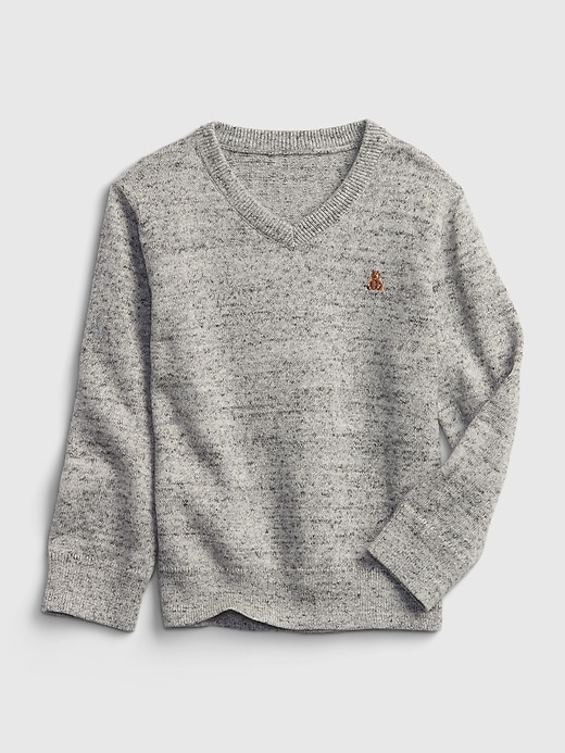 1 of 8 showing, with the color light heather grey of product Toddler V-Neck Sweater