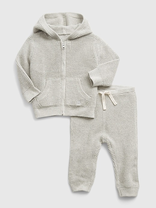 Image number 4 showing, Baby Waffle-Knit Hoodie Set