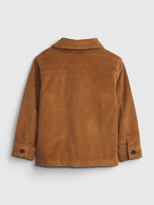 2 of 8 showing, with the color deep camel brown of product Toddler Corduroy Chore Jacket