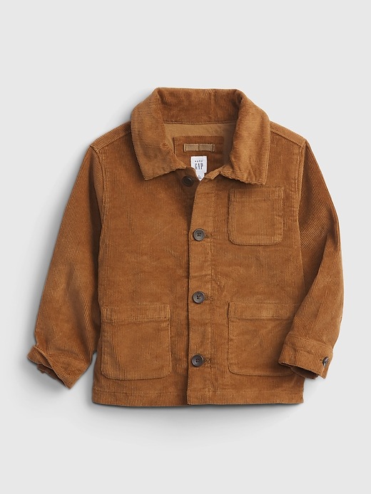 1 of 8 showing, with the color deep camel brown of product Toddler Corduroy Chore Jacket