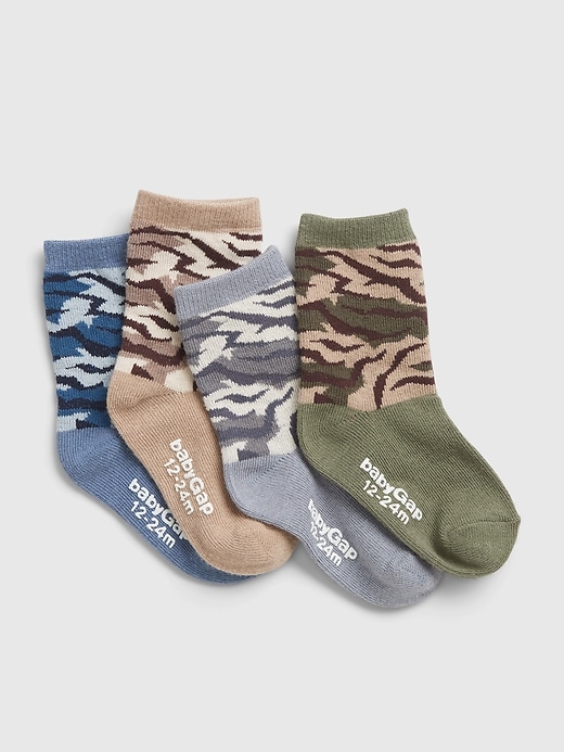 1 of 8 showing, with the color multi of product Toddler Camo Socks (4-Pack)