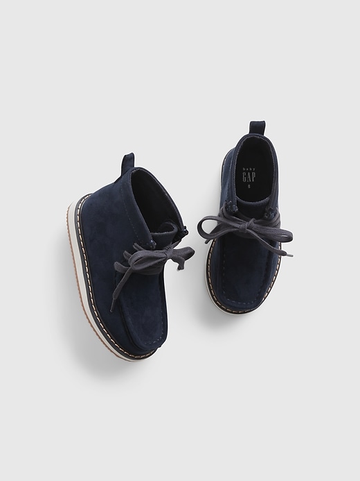 1 of 8 showing, with the color navy blue of product Toddler Moc Toe Boots