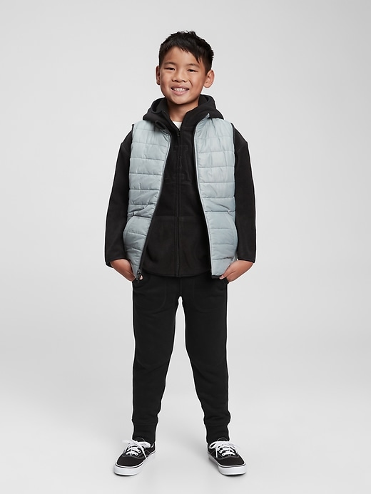 2 of 8 showing, with the color true black of product Kids Slouchy Pull-On Joggers