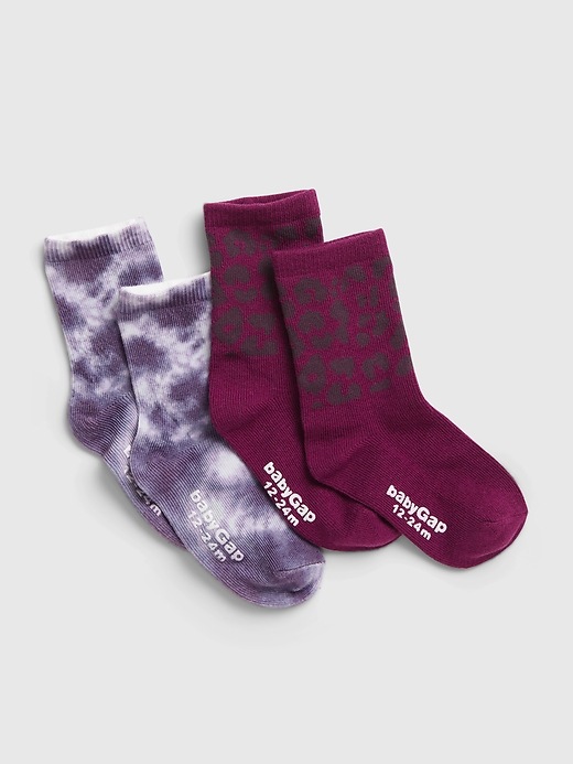 1 of 8 showing, with the color multi of product Toddler Print Socks (2-Pack)