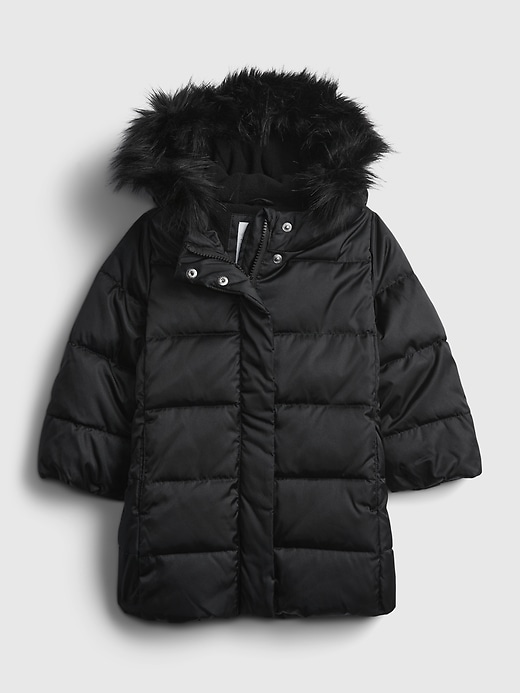 1 of 8 showing, with the color absolute black of product Toddler ColdControl Ultra Max Long Puffer Jacket