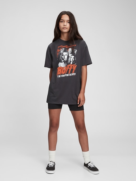 1 of 8 showing, with the color buffy the vampire slayer soft black of product Teen Graphic T-Shirt