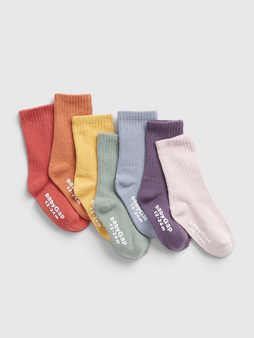 1 of 8 showing, with the color multi of product Toddler Organic Cotton Socks (7-Pack)