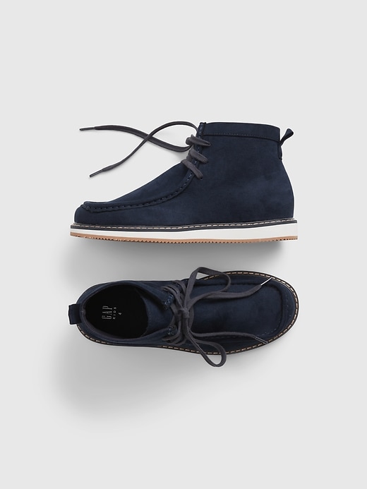 1 of 8 showing, with the color navy of product Kids Lace-Up Boots