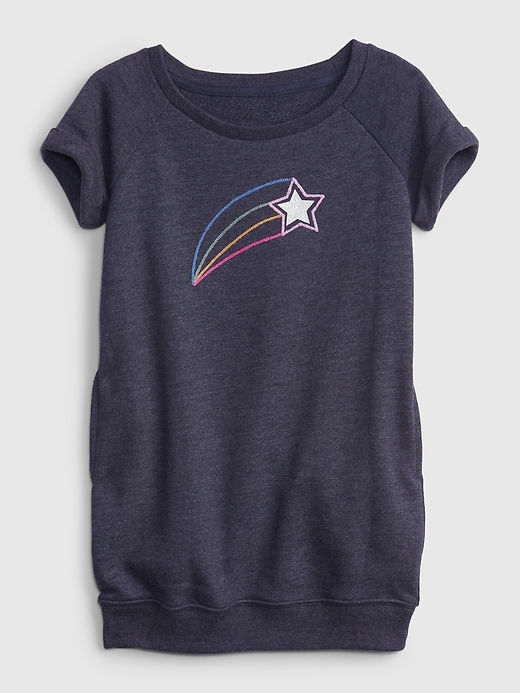 1 of 8 showing, with the color dark night blue of product Toddler Shooting Star Graphic Dress