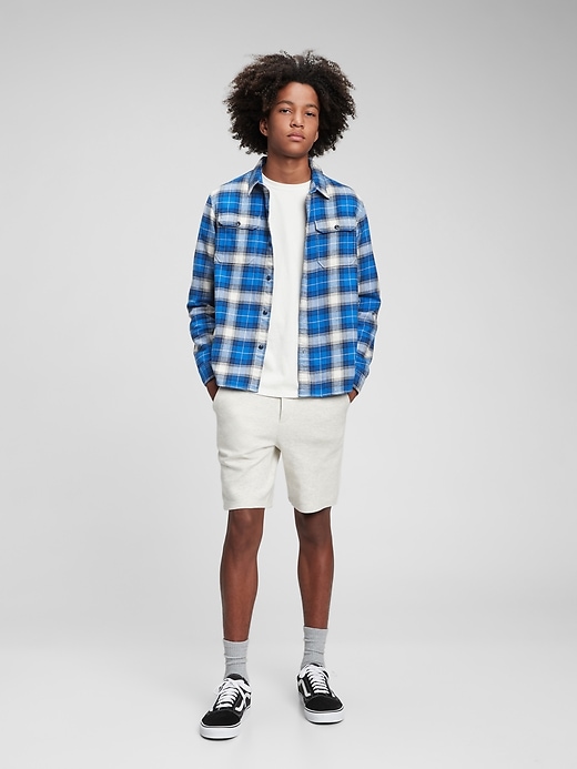 Image number 3 showing, Teen 100% Organic Cotton Double Flap Pocket Flannel Shirt