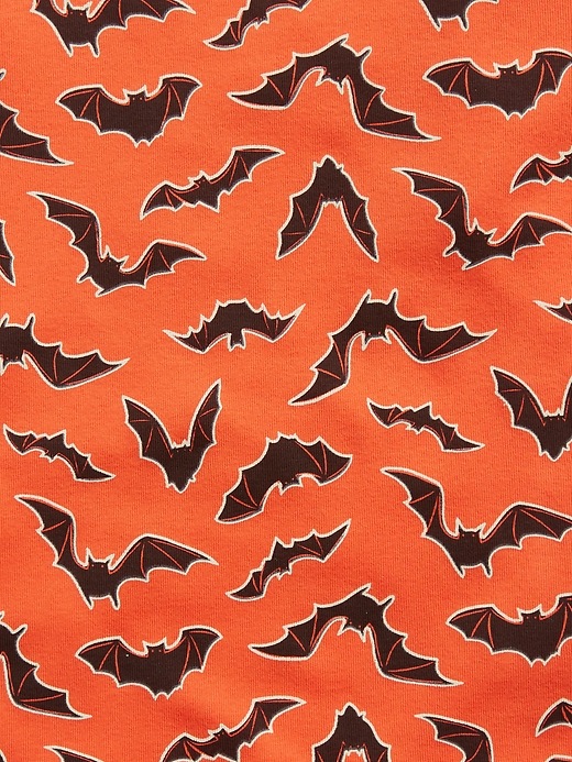 2 of 8 showing, with the color orange pop of product Kids Organic Cotton Interactive Bat PJ Set