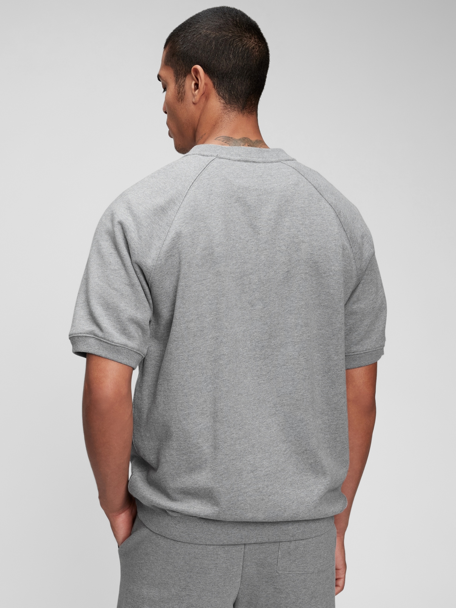 French Terry Short Sleeve Crewneck Sweatshirt Gap