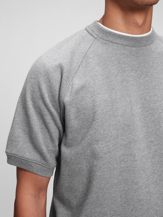 Image number 4 showing, French Terry Short Sleeve Crewneck Sweatshirt