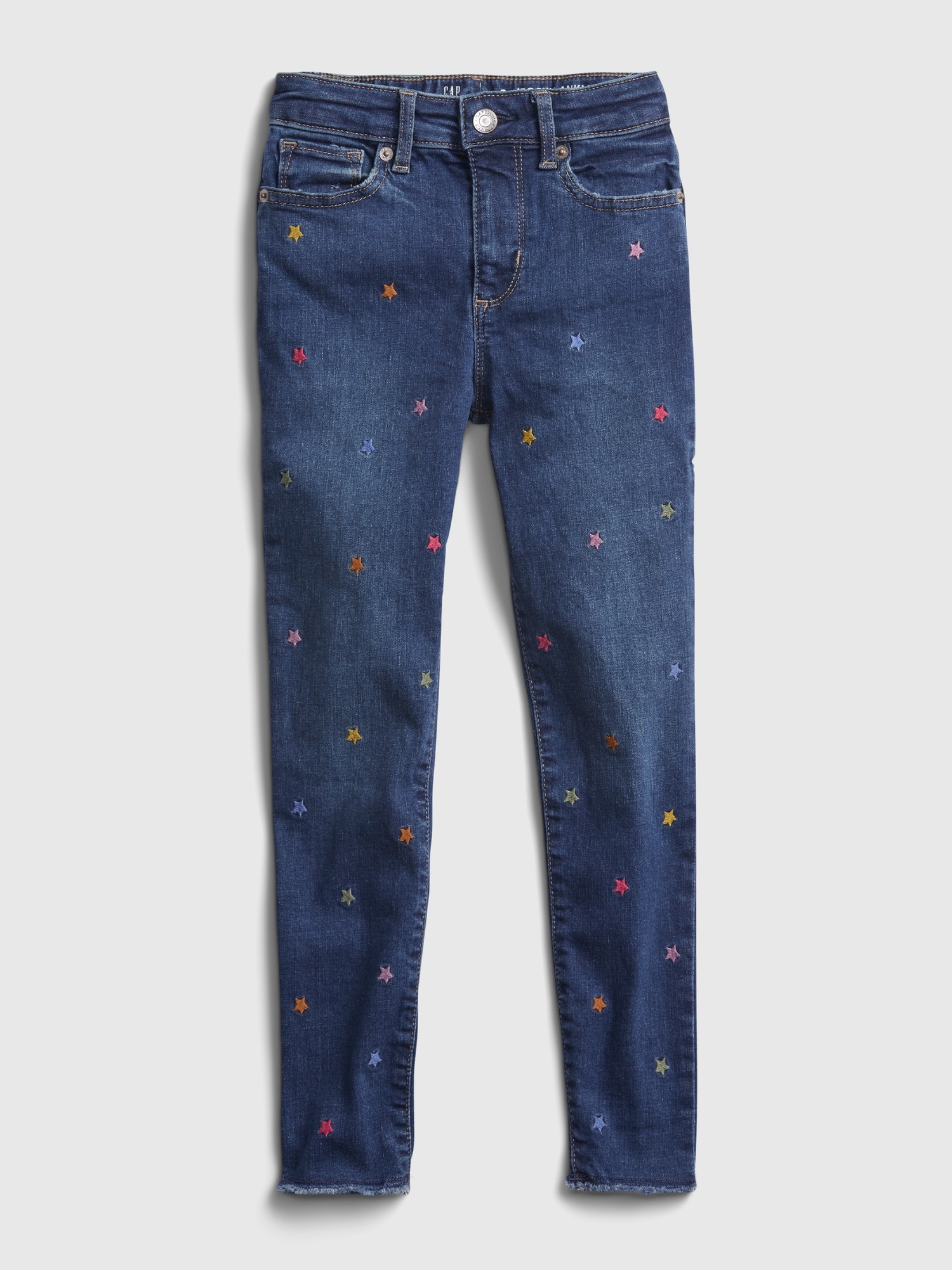 Kids High Rise Embroided Star Jeggings with Max Stretch