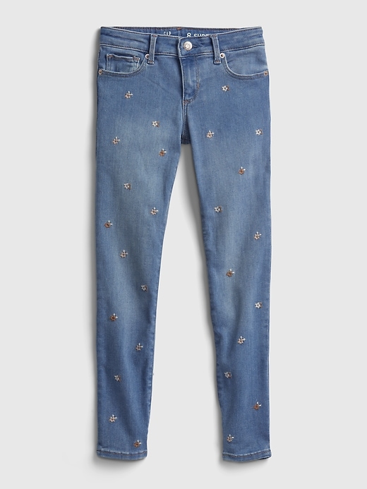 Kids Embroided Floral Skinny Jeans with Washwell Gap