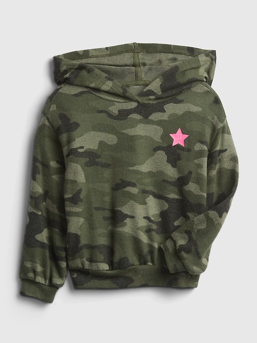 1 of 8 showing, with the color green camo of product Toddler Softspun Print Hoodie