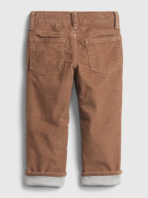 2 of 8 showing, with the color brazen brown of product Toddler Lined Corduroy Pants