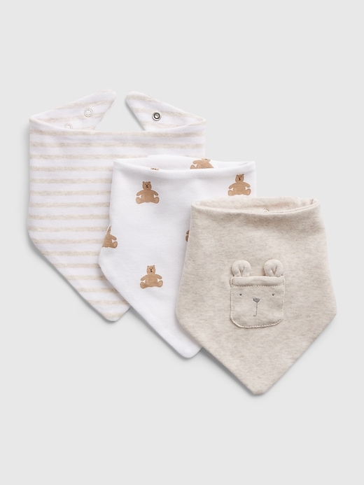 View large product image 1 of 1. Baby 100% Organic Cotton First Favorite Bear Bib (3-Pack)