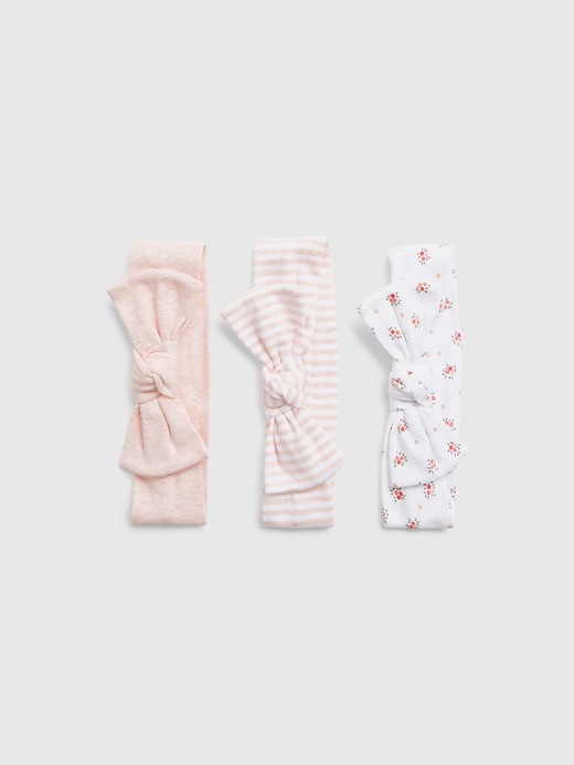1 of 8 showing, with the color pink heather of product Baby 100% Organic Cotton First Favorite Headband (3-Pack)