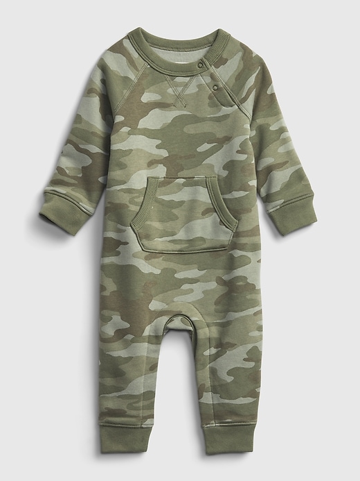1 of 8 showing, with the color desert cactus of product Baby Camo Pocket One-Piece