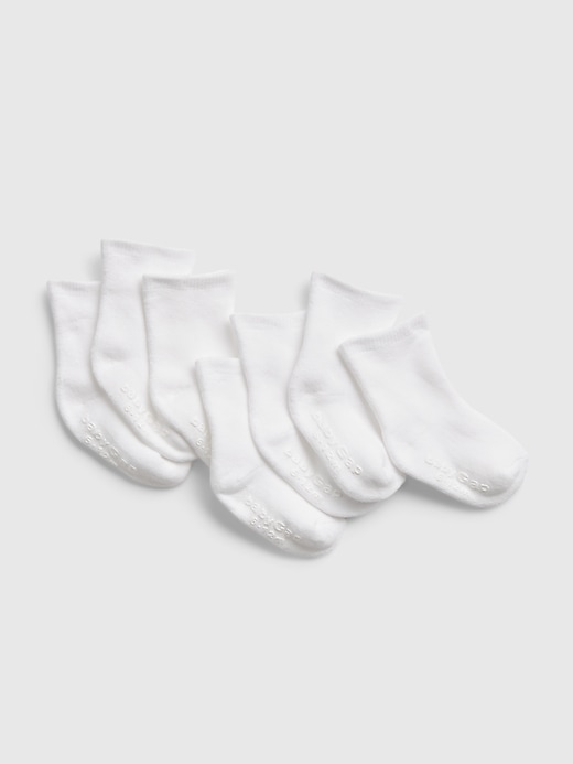 1 of 8 showing, with the color white of product Baby Organic Cotton First Favorites Socks (7-Pack)