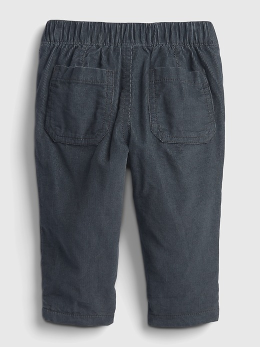 2 of 8 showing, with the color dark pearl blue of product Baby Pull-On Corduroy Pants