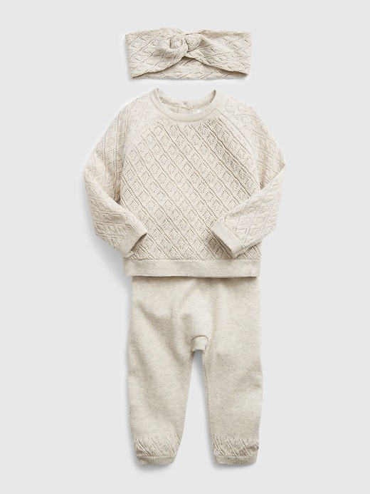 Image number 3 showing, Baby Pointelle Sweater Outfit Set